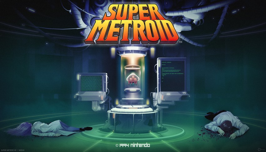 metroid and metroid larva (metroid and 1 more) drawn by maher_al-samkari