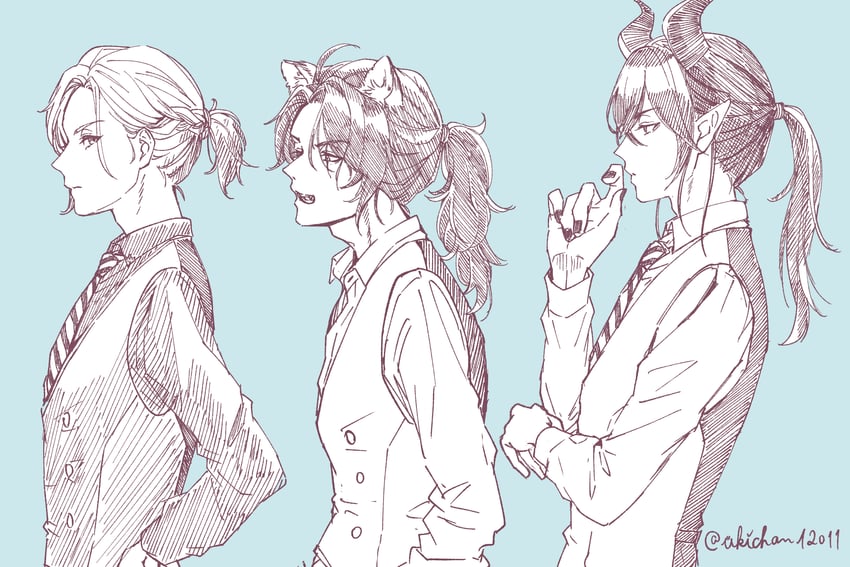leona kingscholar, malleus draconia, and vil schoenheit (twisted wonderland) drawn by ukichan12011