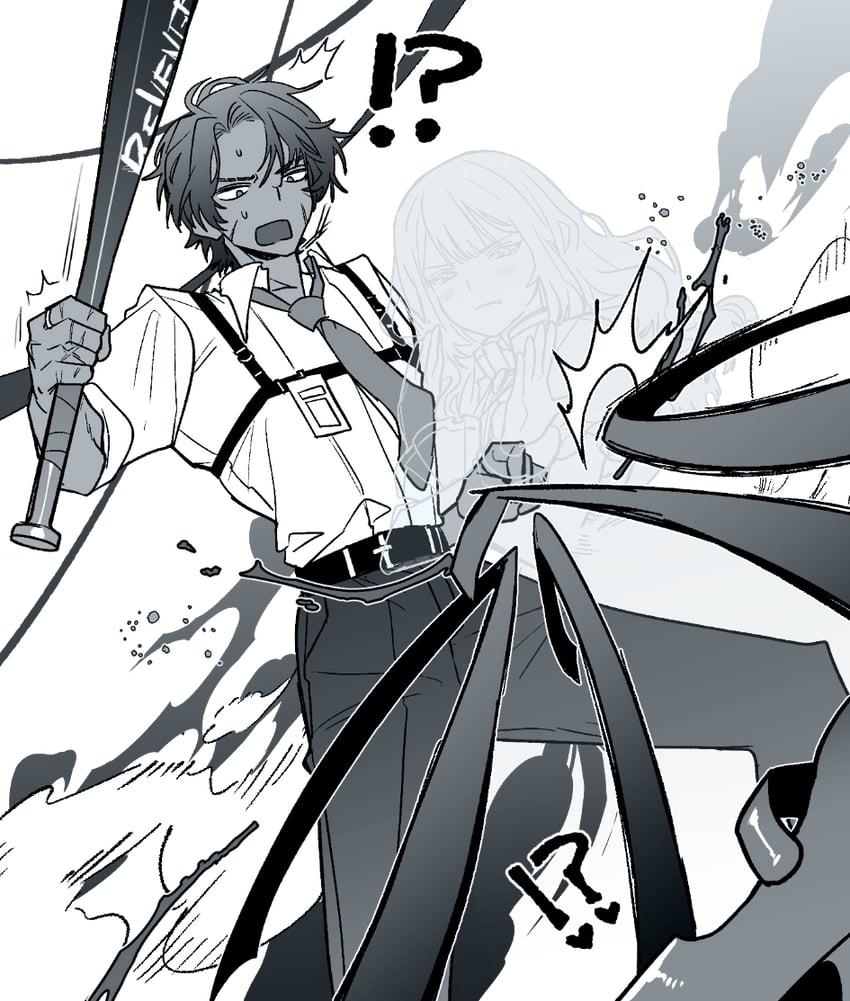 heathcliff, catherine, and pink shoes (project moon and 1 more) drawn by tama_launcher
