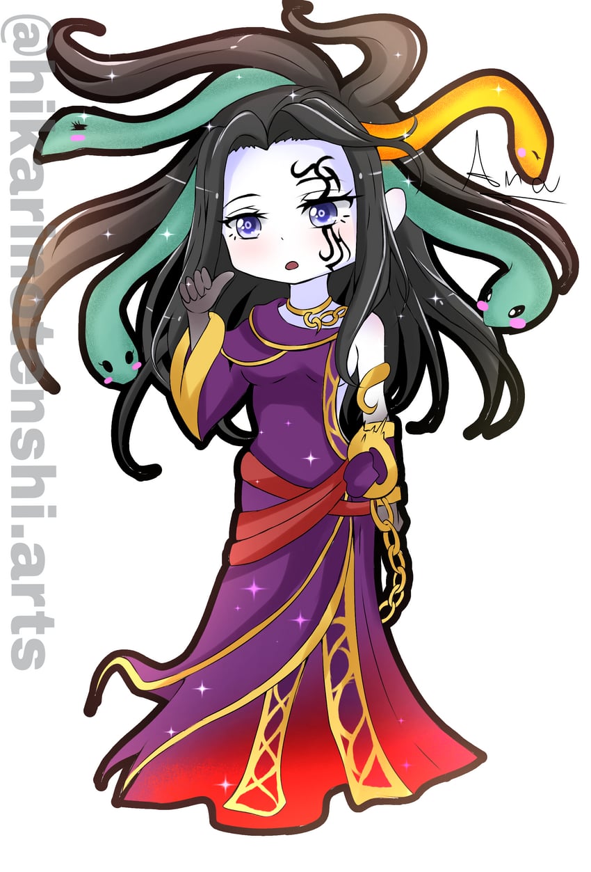medusa (kid icarus and 1 more) drawn by hikarinotenshi.arts