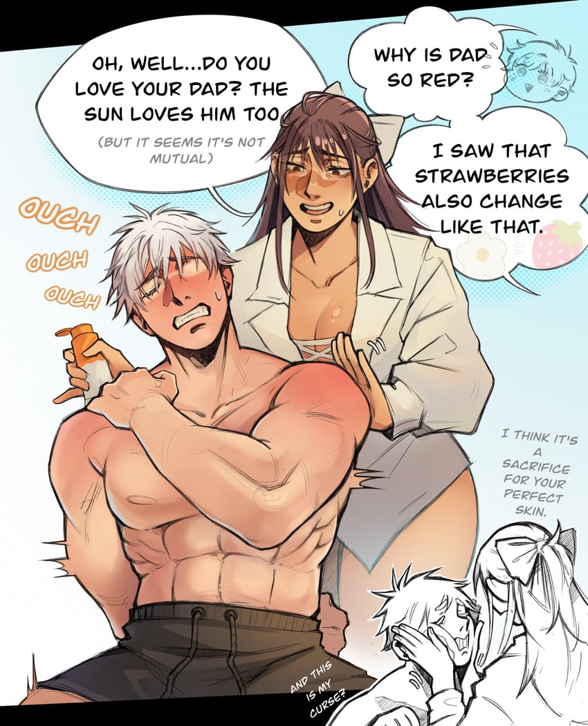 gojou satoru and iori utahime (jujutsu kaisen) drawn by 50gryvnia