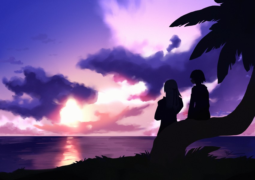 riku and xion (kingdom hearts and 1 more) drawn by hakei