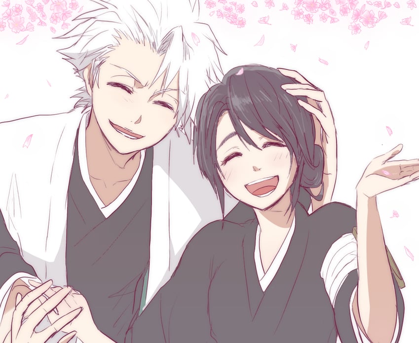 hitsugaya toushirou and hinamori momo (bleach) drawn by saso_ri1111