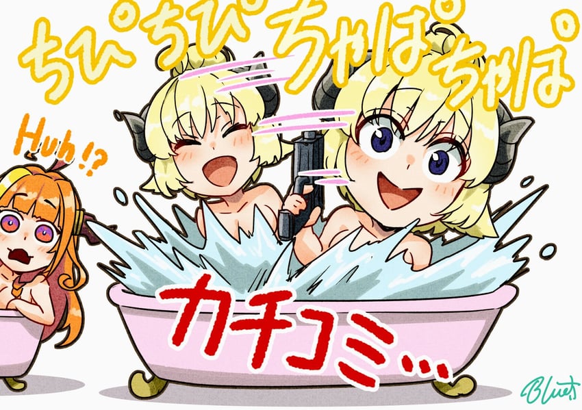 kiryu coco and tsunomaki watame (hololive) drawn by buru-dai