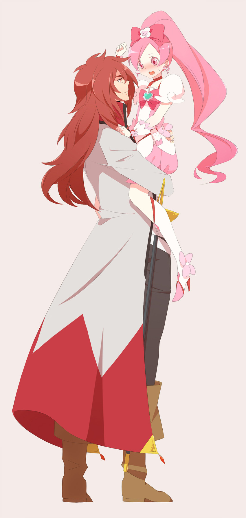 hanasaki tsubomi, cure blossom, and kumojacky (precure and 1 more) drawn by yui_(kanatamoo)