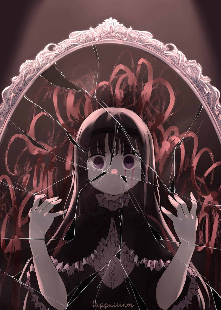 akemi homura and homulilly (mahou shoujo madoka magica and 1 more) drawn by miomoi