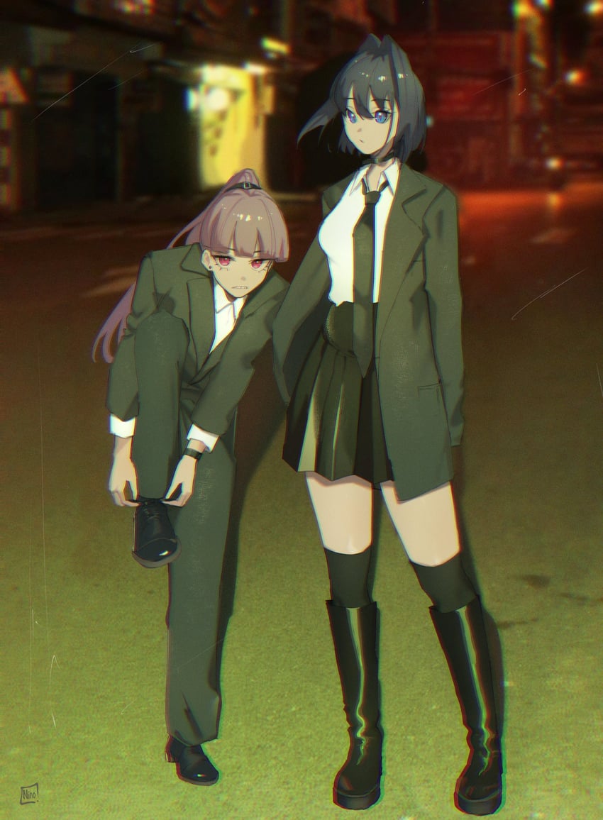 mori calliope and ouro kronii (hololive and 1 more) drawn by ninochuu