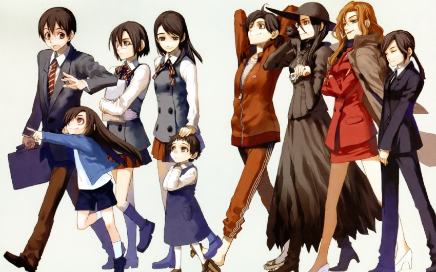 kuhouin murasaki, murakami ginko, kurenai shinkurou, houzuki yuuno, yamie, and 4 more (kure-nai) drawn by yamamoto_yamato