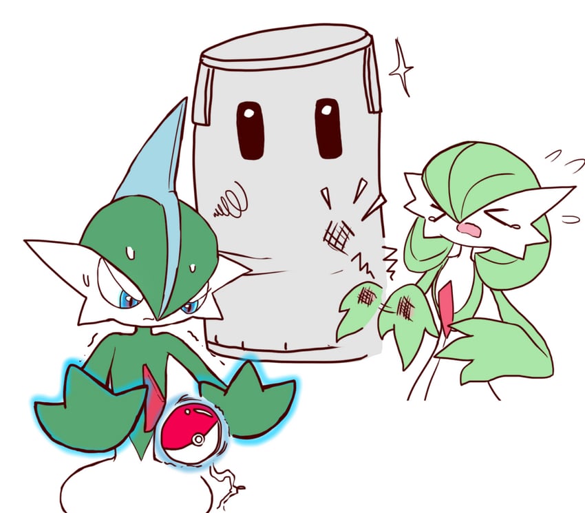 gardevoir, gallade, and sandbag (pokemon and 1 more) drawn by monya