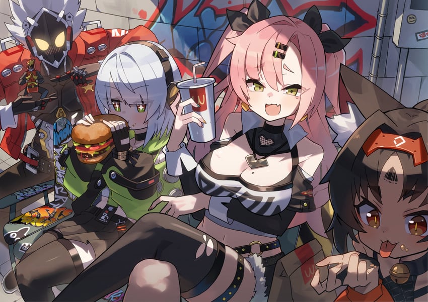 nicole demara, anby demara, nekomiya mana, and billy kid (zenless zone zero) drawn by katsu_(katsupainter)