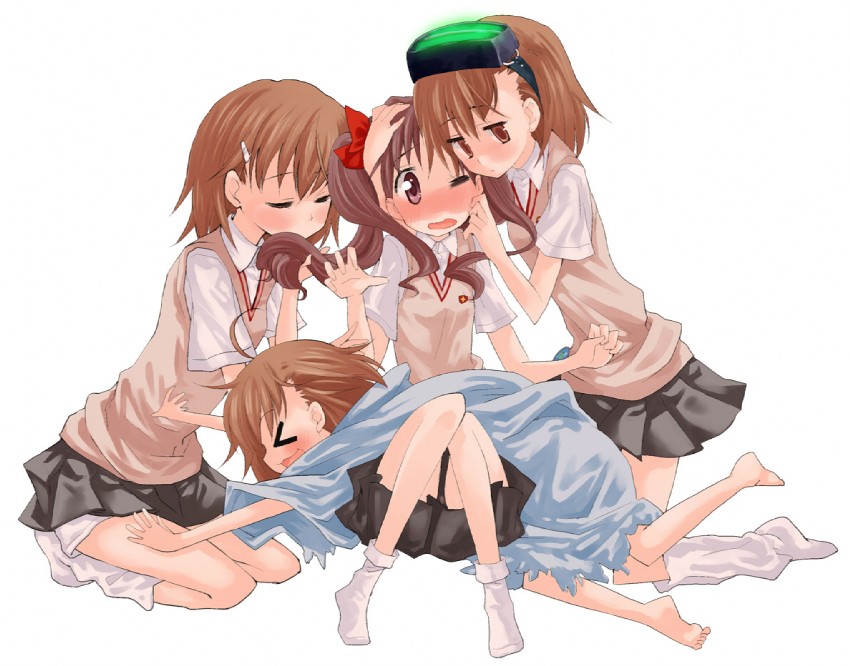 misaka mikoto, shirai kuroko, last order, and misaka imouto (toaru majutsu no index and 1 more) drawn by myama