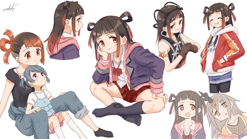 kureha yuna, ooba juri, and kasane ao (mahou shoujo madoka magica and 1 more) drawn by umiroku