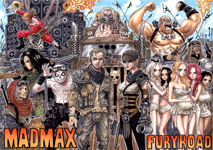 max rockatansky, imperator furiosa, immortan joe, the doof warrior, nux, and 9 more (mad max and 1 more) drawn by takumi_(marlboro)