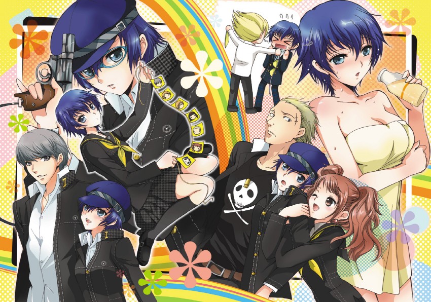 narukami yu, shirogane naoto, kujikawa rise, tatsumi kanji, and kuma (persona and 1 more) drawn by akina_tsukako