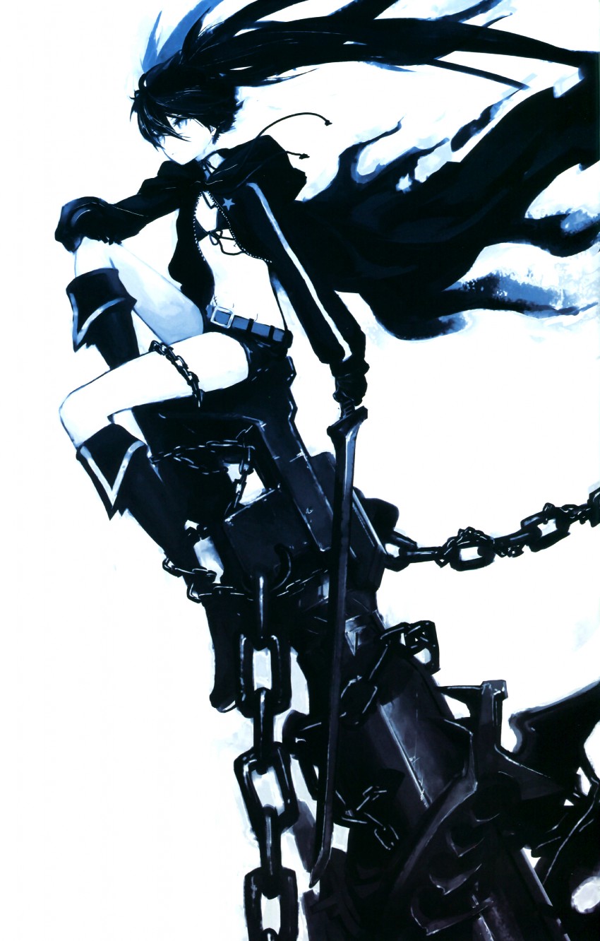 black rock shooter (black rock shooter and 1 more) drawn by huke