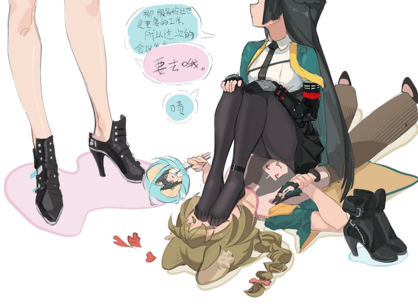 hoshimi miyabi and tsukishiro yanagi (zenless zone zero) drawn by v.a._(vanilla)