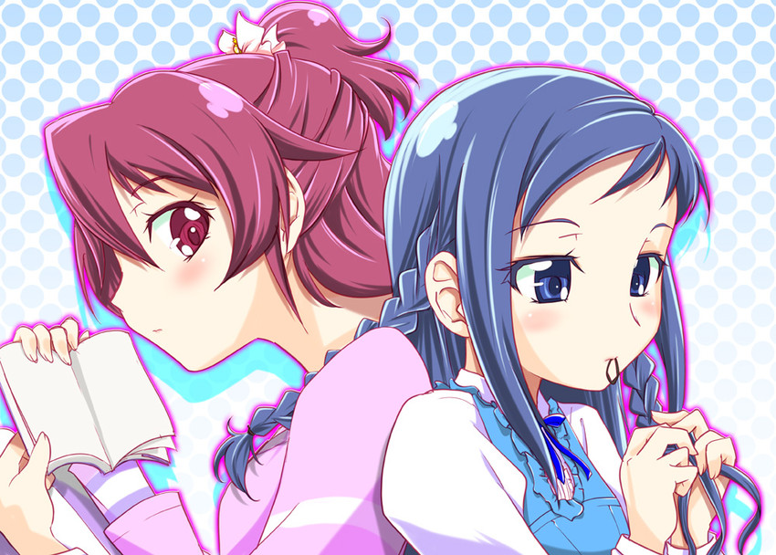hishikawa rikka and aida mana (precure and 1 more) drawn by kanoe_(gallery_walhalla)