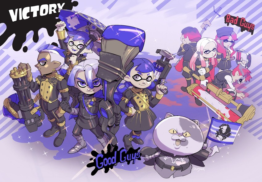 inkling player character, edelgard von hresvelg, dimitri alexandre blaiddyd, male byleth, dorothea arnault, and 5 more (fire emblem and 3 more) drawn by stup-jam