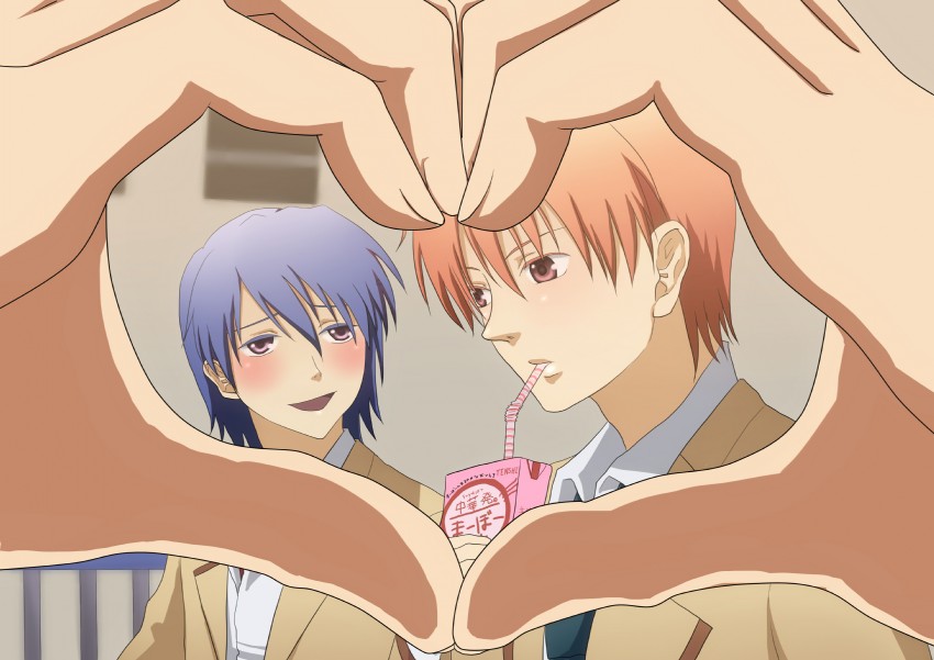 hinata hideki and otonashi yuzuru (angel beats!) drawn by mechonke
