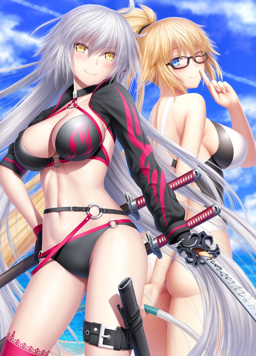 jeanne d'arc alter and jeanne d'arc (fate and 1 more) drawn by masatoki