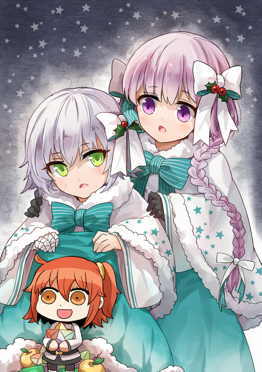 fujimaru ritsuka, nursery rhyme, and jack the ripper (fate and 3 more) drawn by sindre