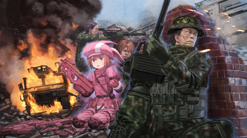 llenn, m, eva, and sophie (sword art online and 1 more) drawn by yoshinari_kou