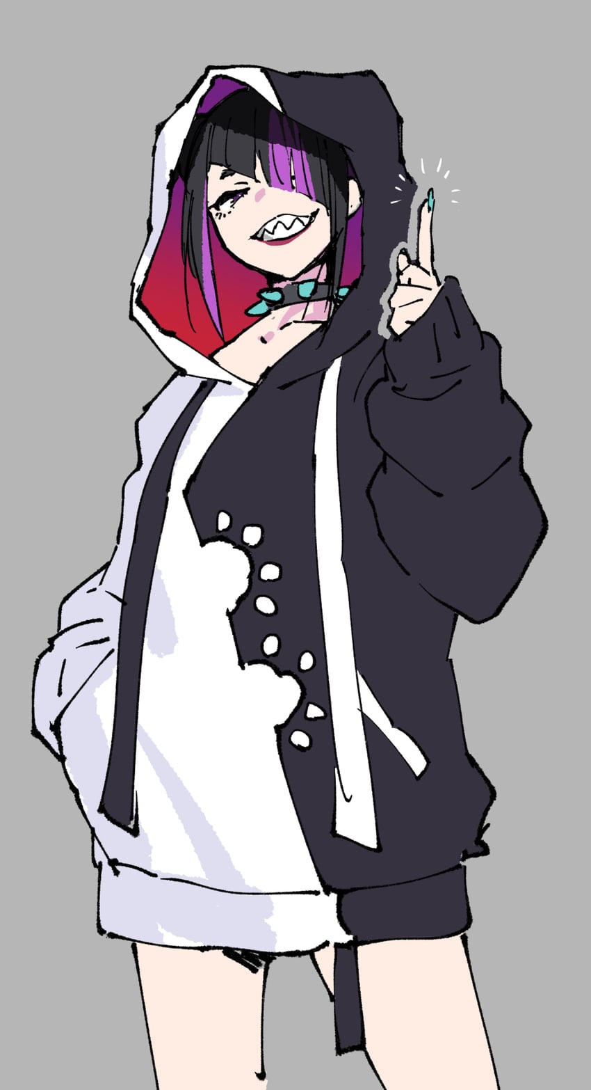 ookami mio and han juri (hololive and 2 more) drawn by henriiku_(ahemaru)