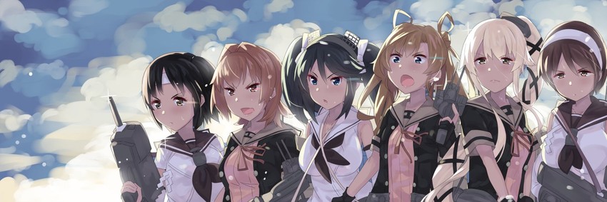 yura, abukuma, isuzu, kinu, nagara, and 5 more (kantai collection) drawn by tonarikeru