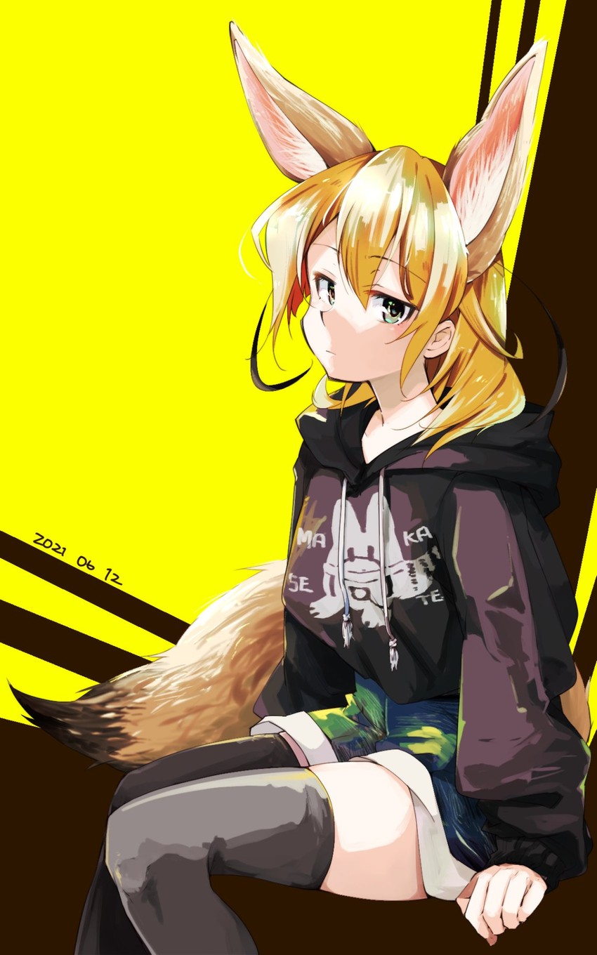 fennec and lucky beast (kemono friends) drawn by nanana_(nanana_iz)