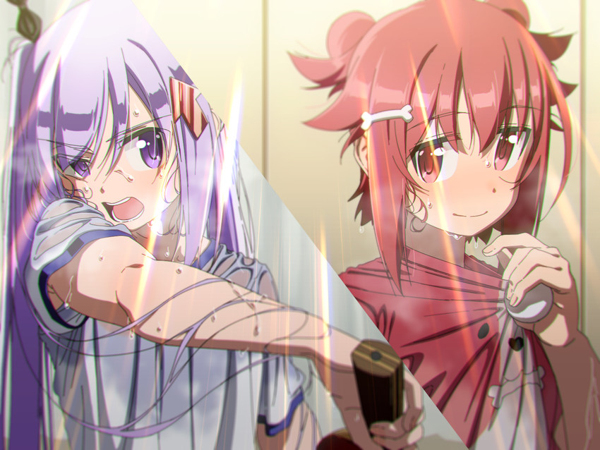 tsumujikaze koyori and kamiya agari (shakunetsu no takkyuu musume) drawn by boko_(maniacpurple)