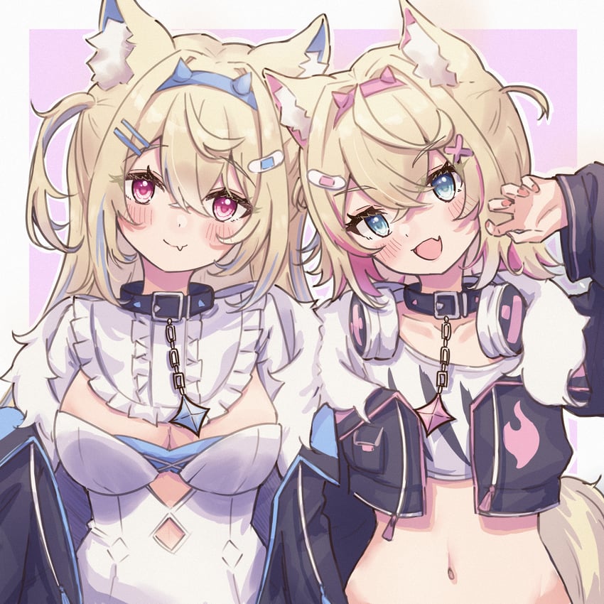 fuwawa abyssgard and mococo abyssgard (hololive and 1 more) drawn by shishishi