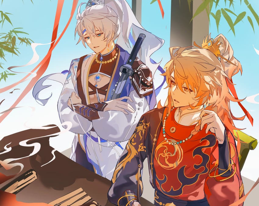 phainon and mydei (honkai and 1 more) drawn by yanliangren