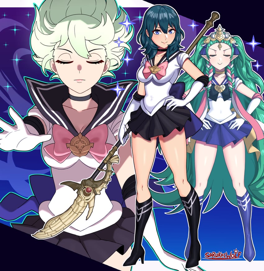 female byleth and sothis (fire emblem and 2 more) drawn by sarukaiwolf