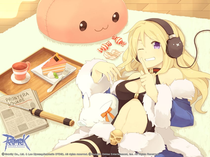 poring, stalker, deviruchi, and lunatic (ragnarok online) drawn by endo_mame