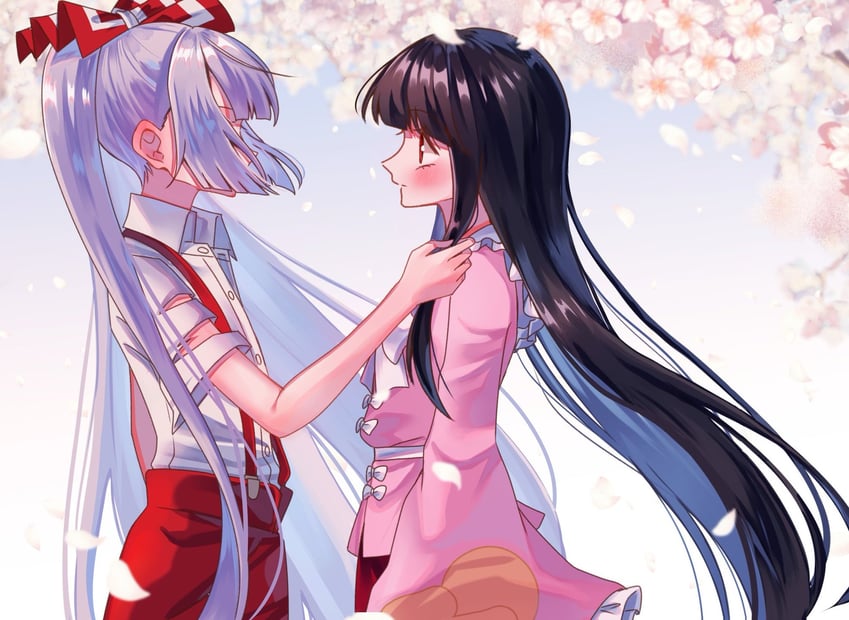 fujiwara no mokou and houraisan kaguya (touhou) drawn by ta_mi_01000