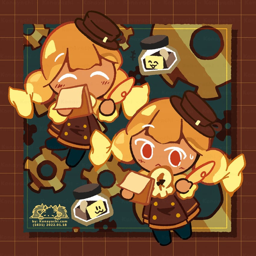 coffee candy cookie and welling inkwell (cookie run and 1 more) drawn by konayachi