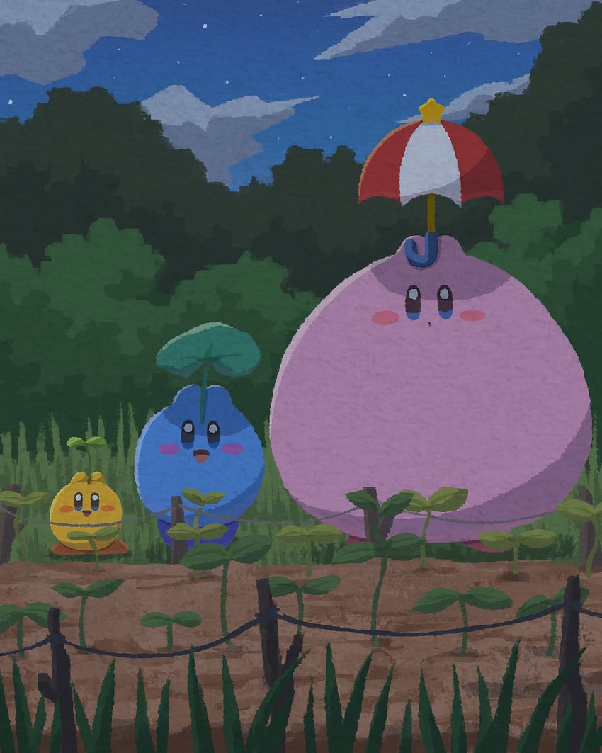 kirby and parasol kirby (kirby and 1 more) drawn by miclot