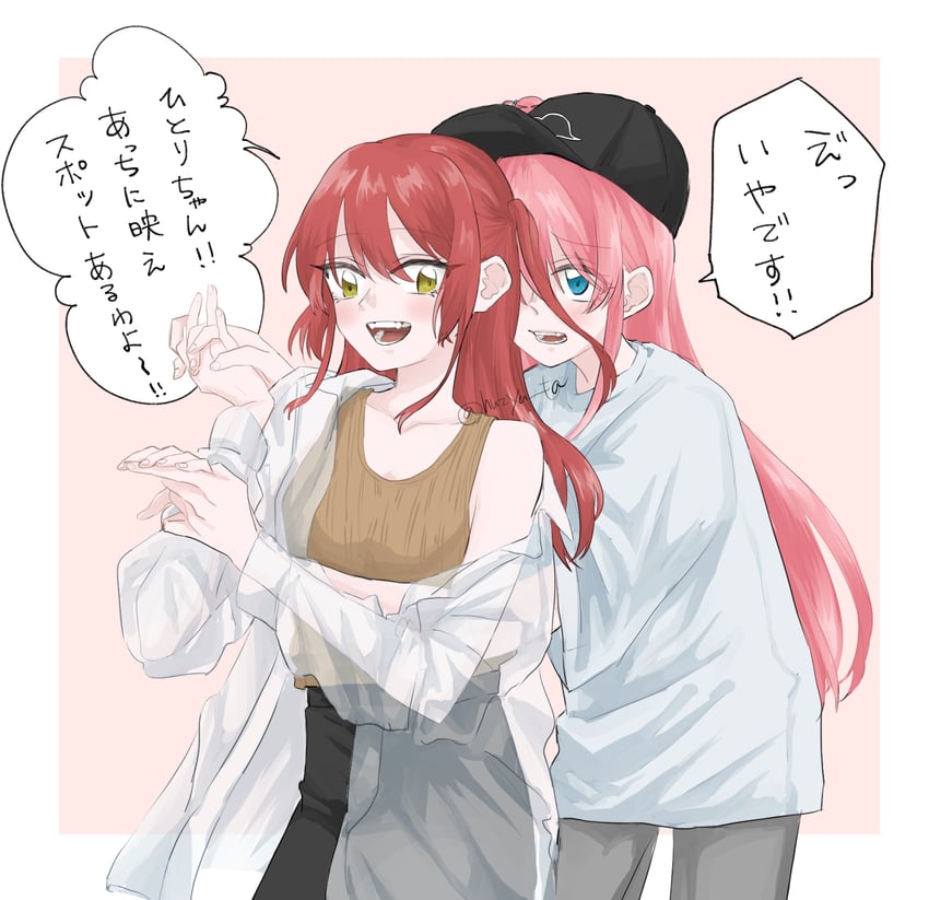 gotoh hitori and kita ikuyo (bocchi the rock!) drawn by huzya_ta