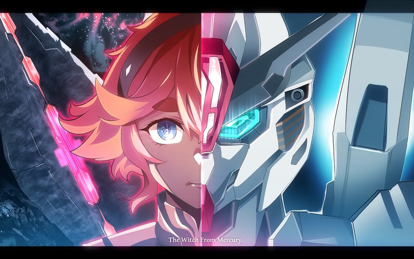 suletta mercury, gundam calibarn, and quiet zero (gundam and 1 more) drawn by silly_(marinkomoe)