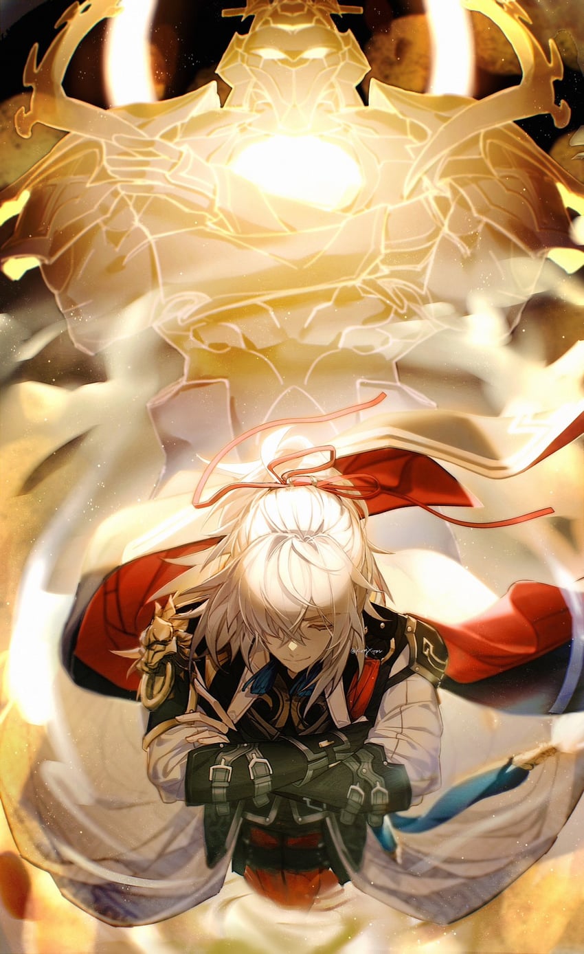 jing yuan and lightning-lord (honkai and 1 more) drawn by kongxian