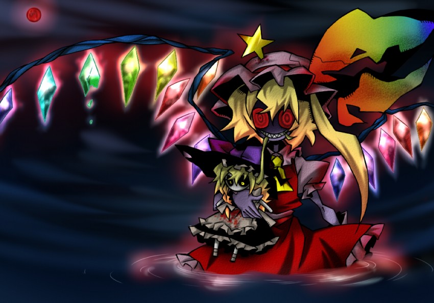 kirisame marisa and flandre scarlet (touhou) drawn by senmu_(0107)