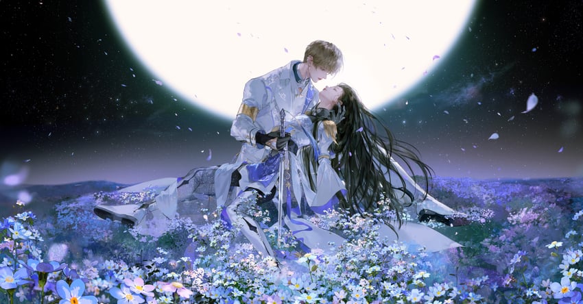 protagonist and xavier (love and deepspace) drawn by xiao_yunye