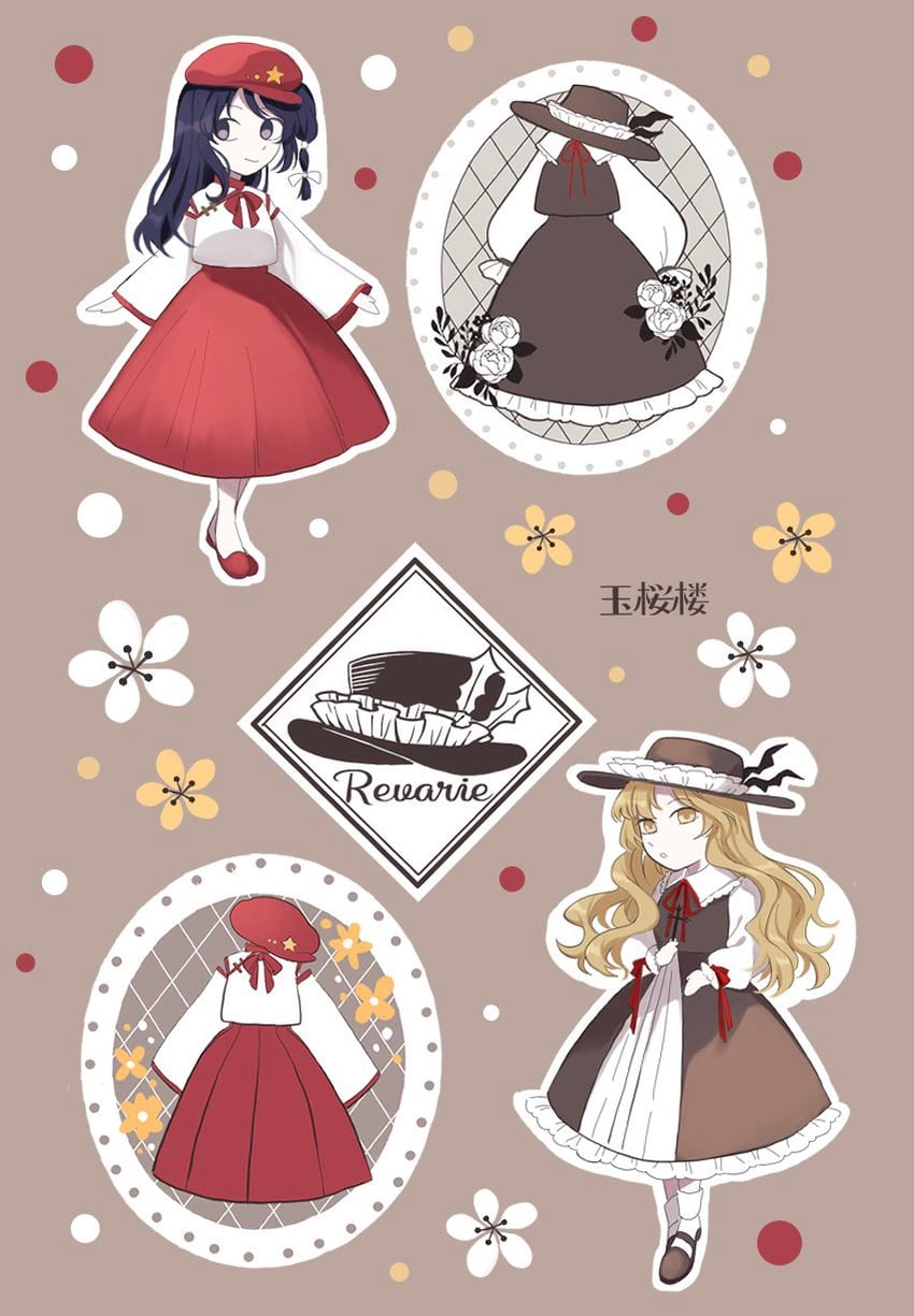 jacket girl and label girl (touhou) drawn by toraneko_2