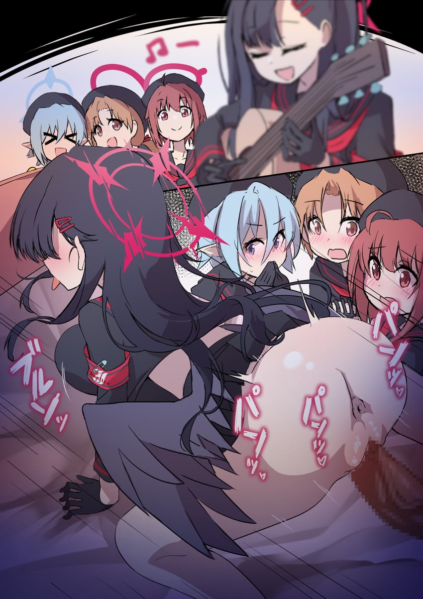 ichika and justice task force member (blue archive) drawn by yuacalo
