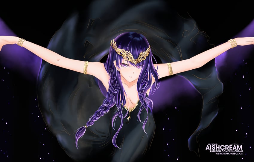 raiden shogun and queen marika the eternal (genshin impact and 1 more) drawn by aishcream24