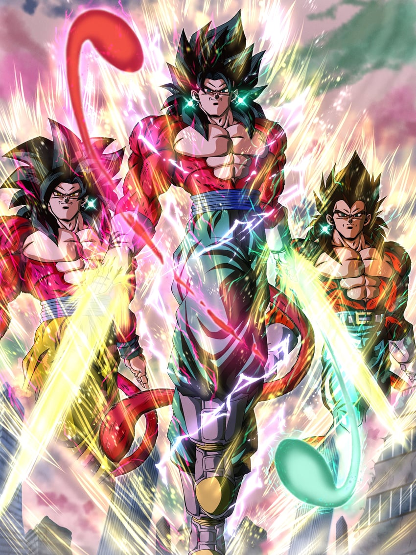 son goku, vegeta, and vegetto (dragon ball and 2 more) drawn by hiro_(udkod1ezlyi2flo)
