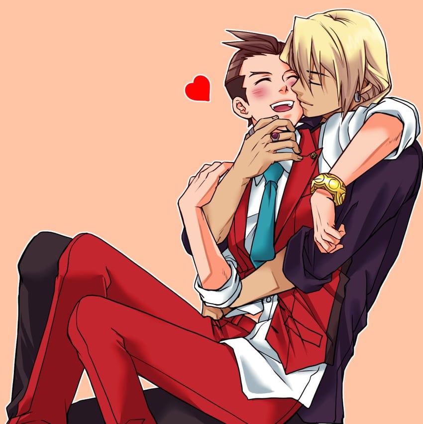 apollo justice and klavier gavin (ace attorney) drawn by ragi_(od6fine)