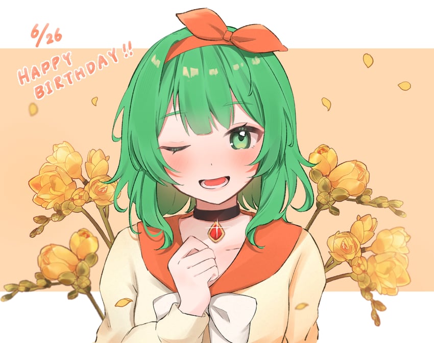gumi (vocaloid and 1 more) drawn by mokoinu_(pixiv_27216243)