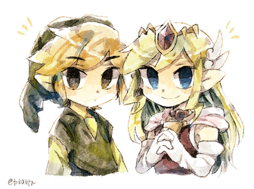 link, princess zelda, toon link, and toon zelda (the legend of zelda and 2 more) drawn by tokuura