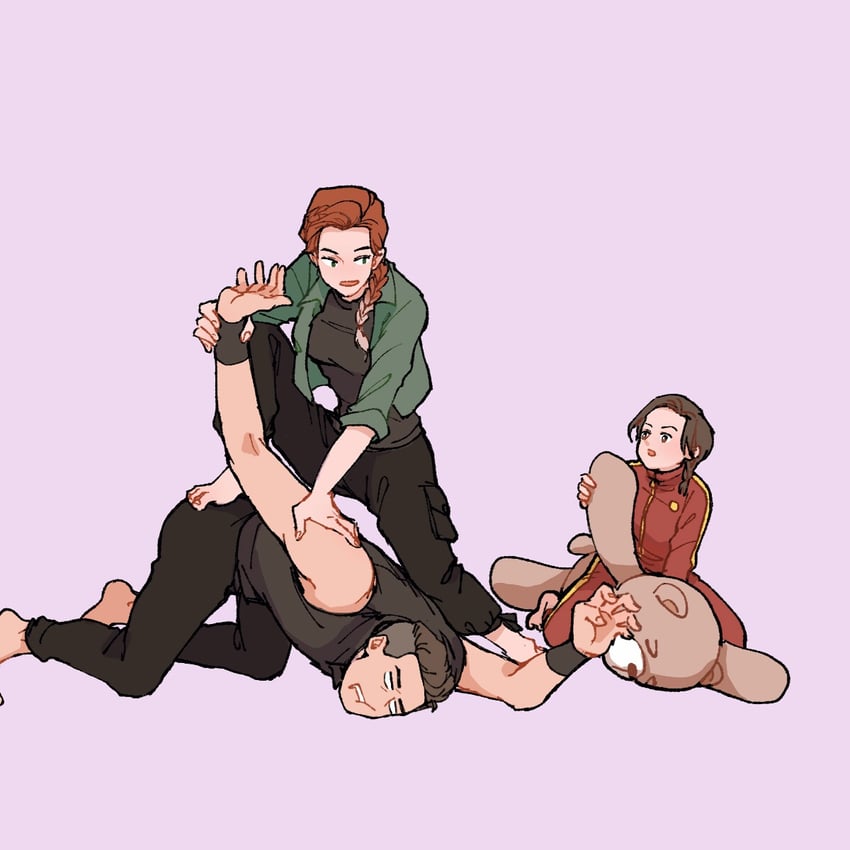 natasha romanoff, clint barton, and morgan stark (marvel and 3 more) drawn by wodeyongheng
